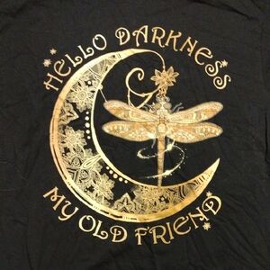 Black T-Shirt with Gold Graphic